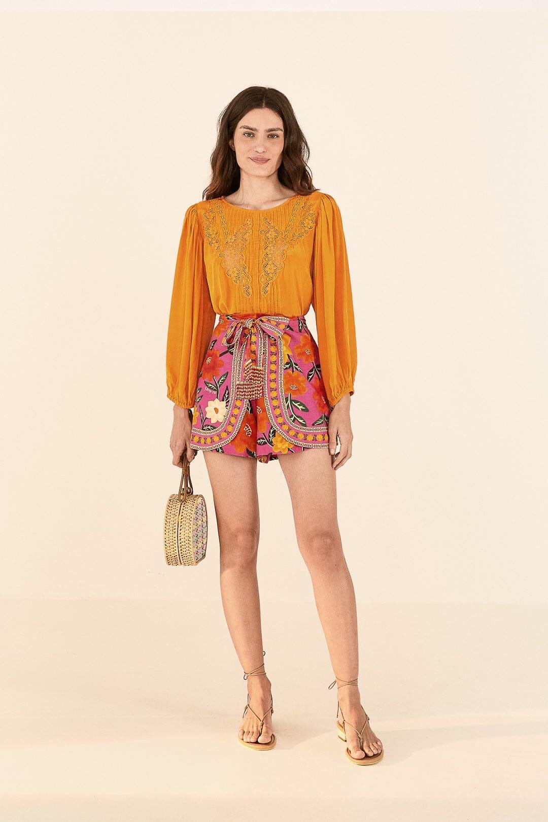 Orange Lace Blouse Product Image