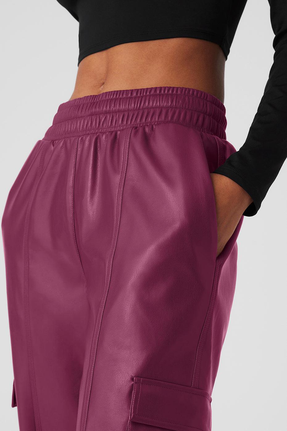 Faux Leather Power Hour Jogger - Wild Berry Product Image