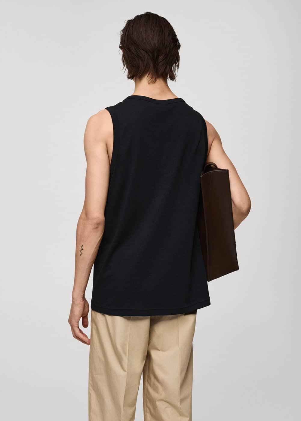 100% cotton tank top - Men | MANGO USA Product Image