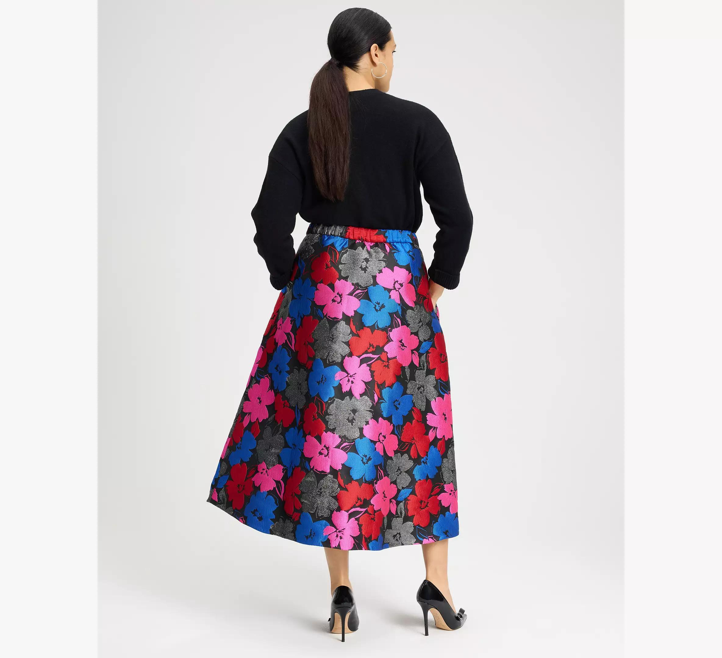 Painterly Blooms Midi Skirt Product Image