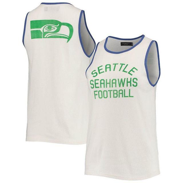 Womens Junk Food /Royal Seattle Seahawks Throwback Pop Binding Scoop Neck Tank Top Product Image