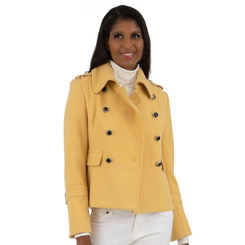 Petite Fleet Street Military Crop Wool-Blend Jacket, Womens Yellow Product Image