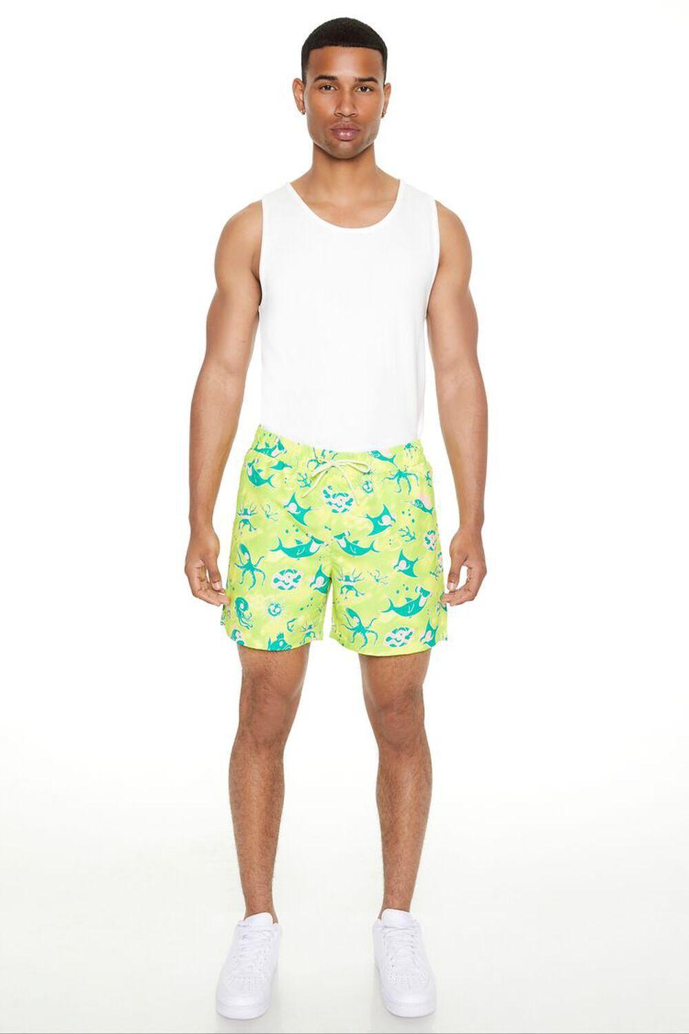 Sea Life Print Swim Trunks | Forever 21 Product Image