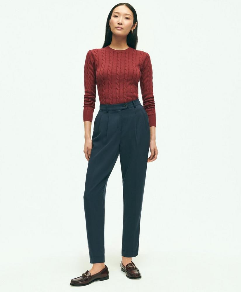 Slim Pleat-Front Cropped Pants Product Image