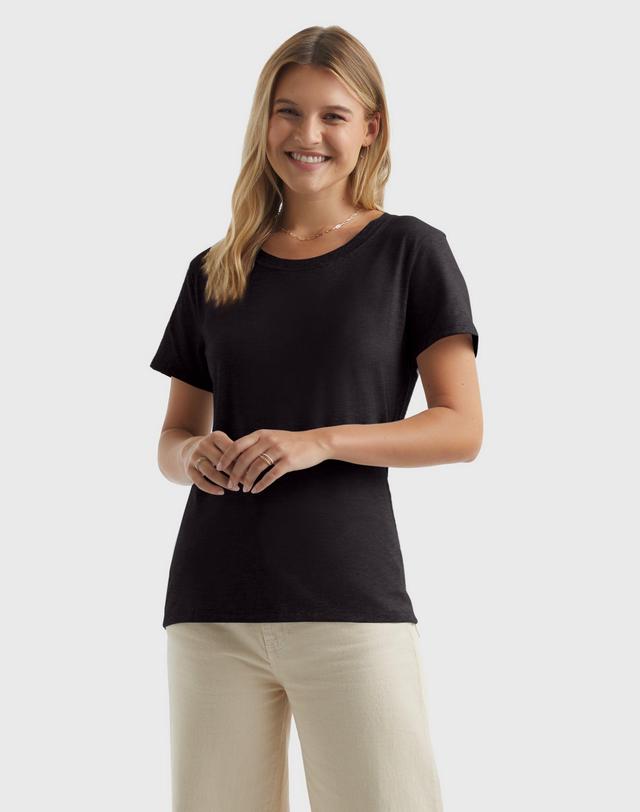 Hanes Perfect-T Womens Cotton Crewneck T-Shirt Black 3XL Product Image