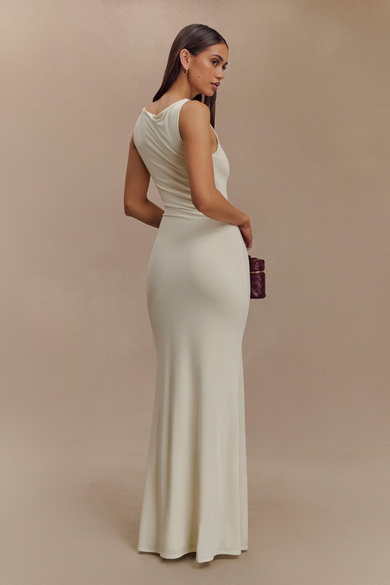 Tarna Sleeveless Slinky Maxi Dress - Bone Product Image