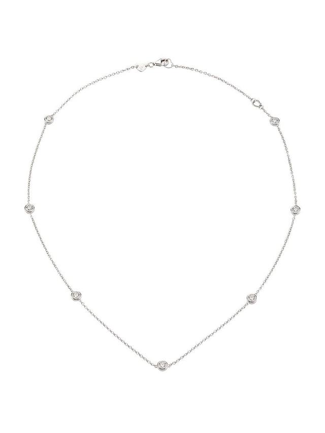 Womens Bezels By The Yard 18K White Gold & Diamond Station Necklace Product Image