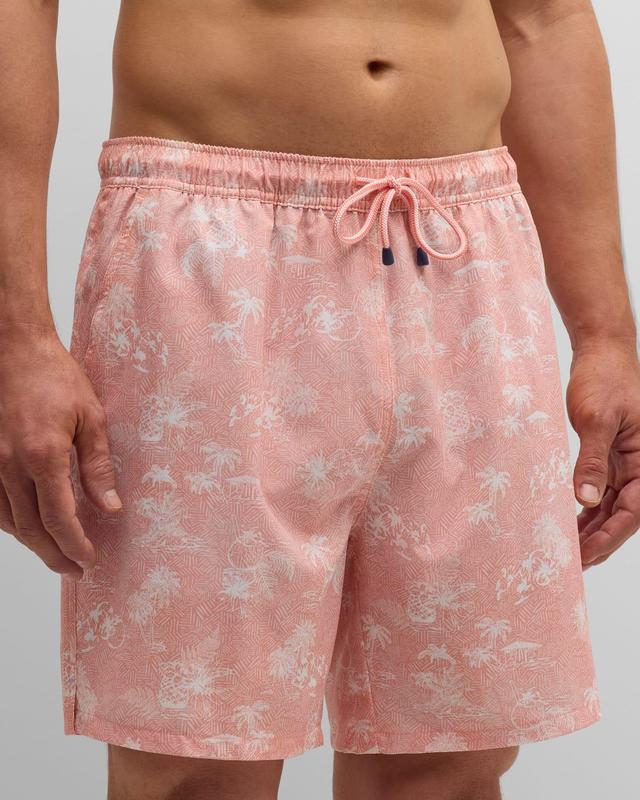 Mens Thatched Hawaiian Swim Trunks Product Image