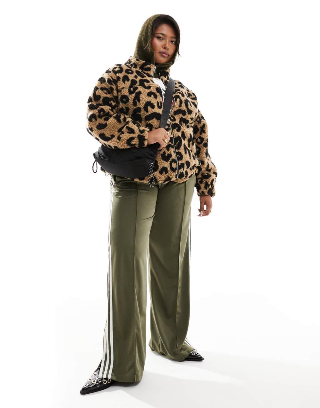 Renee Studio x Holly Wynne exclusive borg zip through jacket in leopard print Product Image