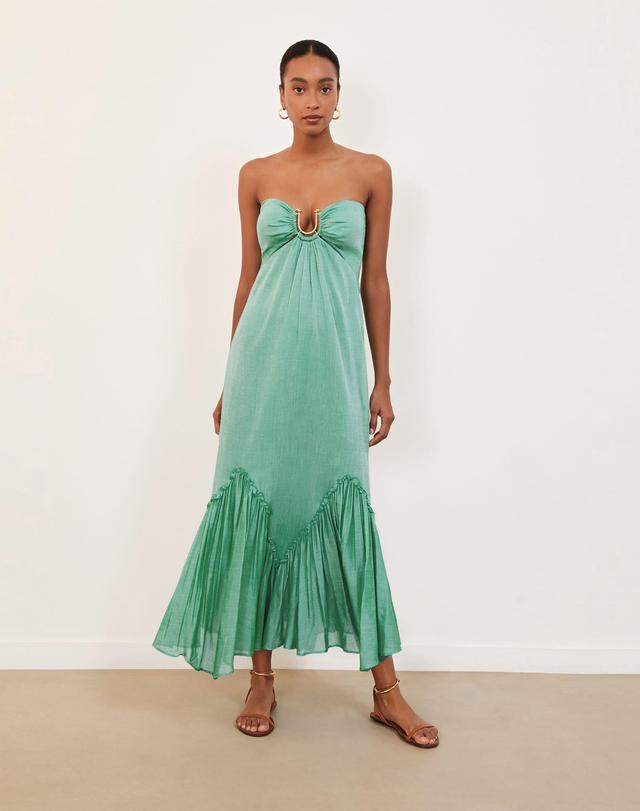 Harper Detail Long Dress - Seagreen Product Image