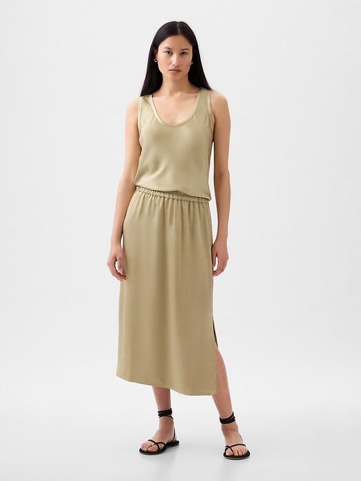 Satin Midi Skirt Product Image