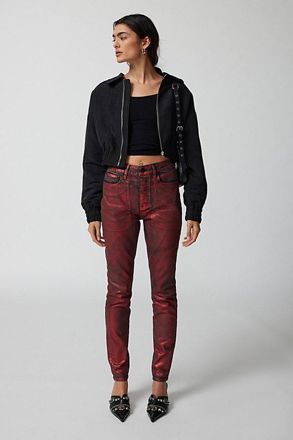 Neon Denim Cherry Coated Skinny Jean Womens at Urban Outfitters Product Image