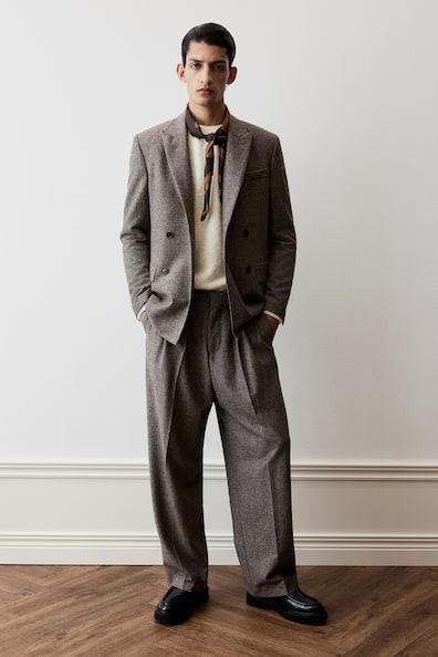 Loose Fit Wool-Blend Pants Product Image