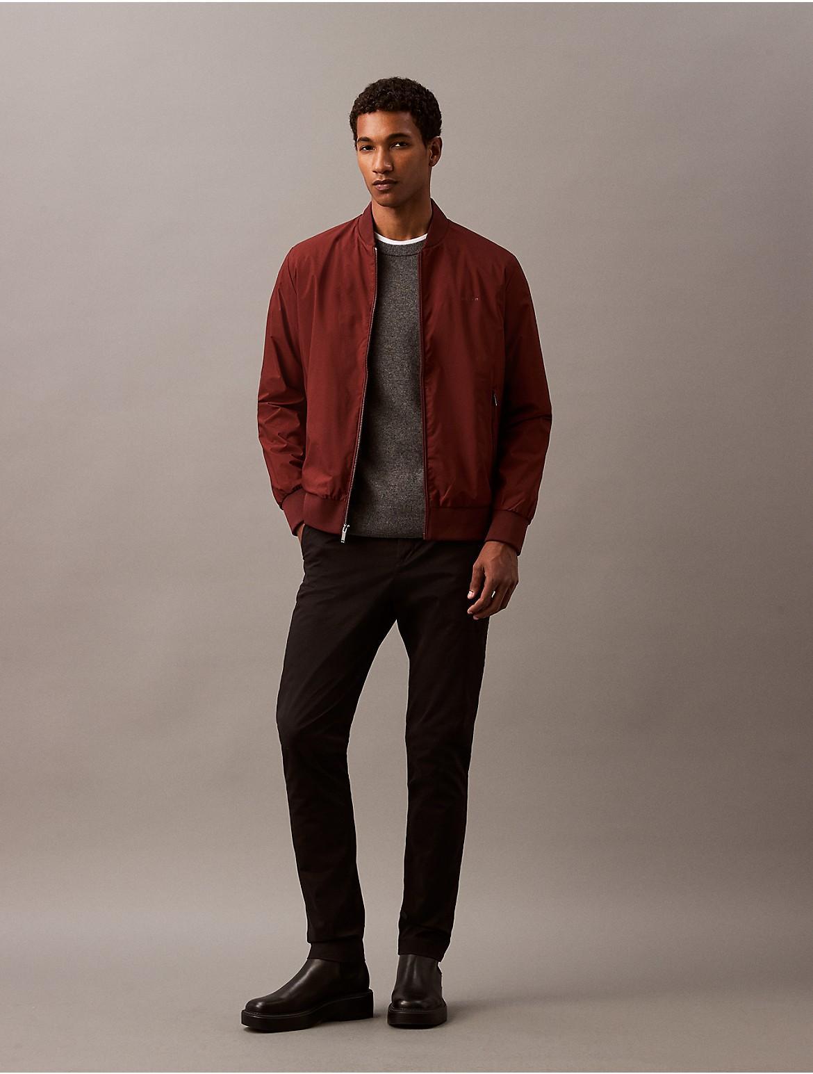 Calvin Klein Mens Matte Bomber Jacket - Red - S Product Image