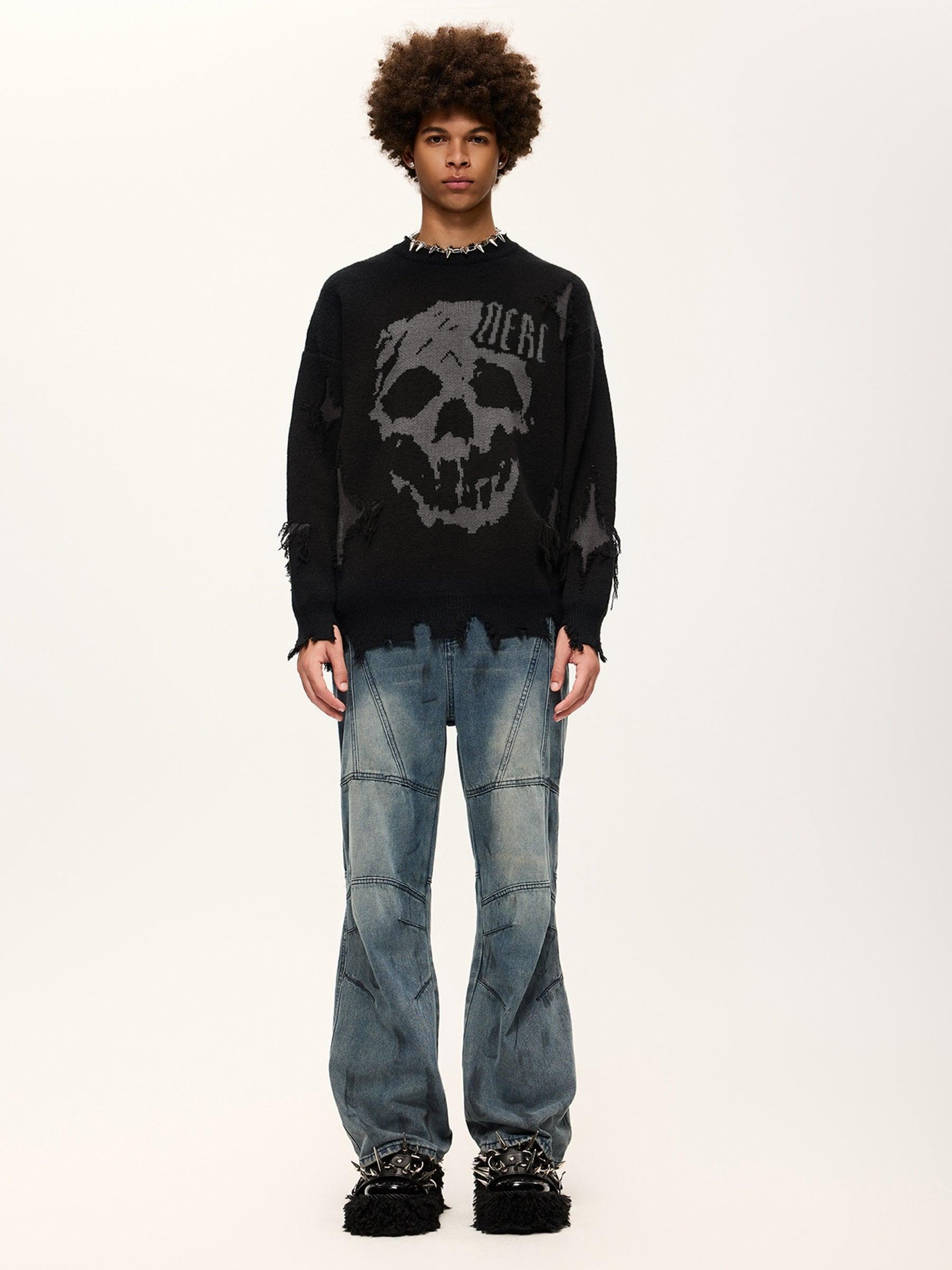 Aelfric Eden Distressed Skull Sweater Product Image