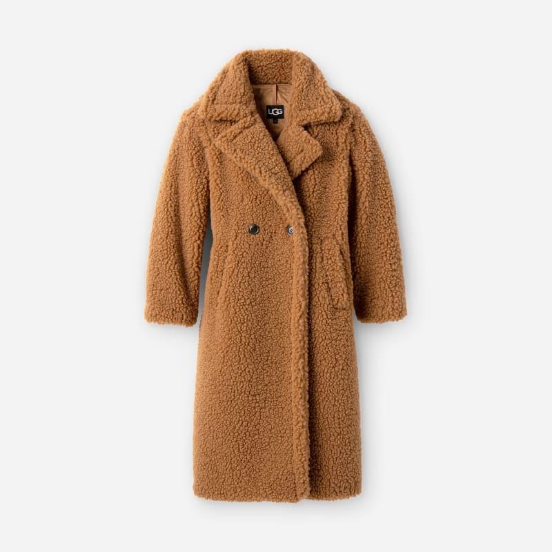 UGG Womens Gertrude Long Teddy Coat Faux Fur Product Image