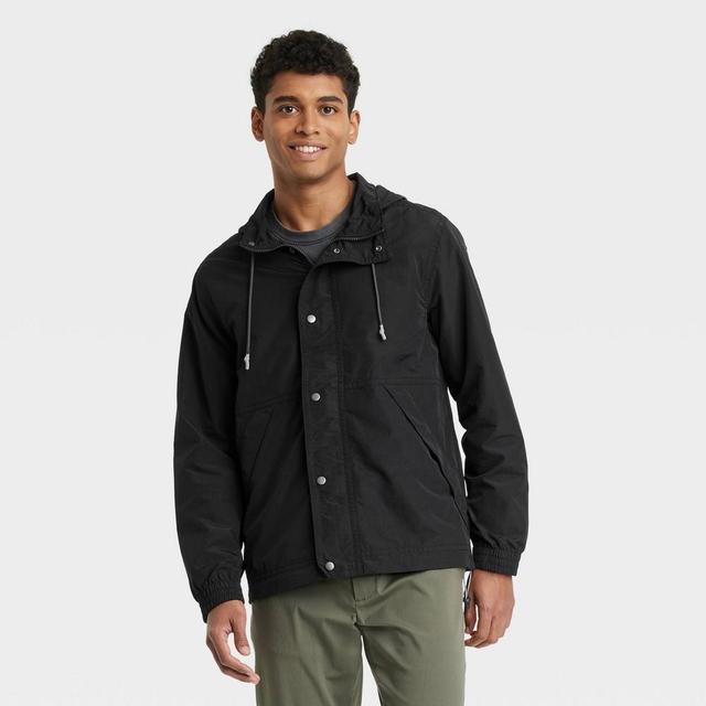 Mens Big & Tall Elevated Rain Coat - Goodfellow & Co Black MT Product Image