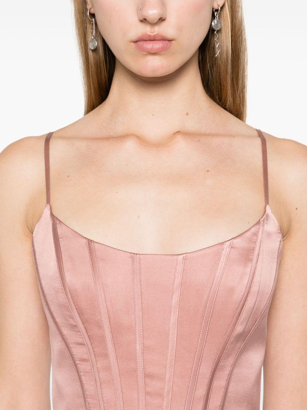 ZIMMERMANN Silk Corset Top In Pink Product Image