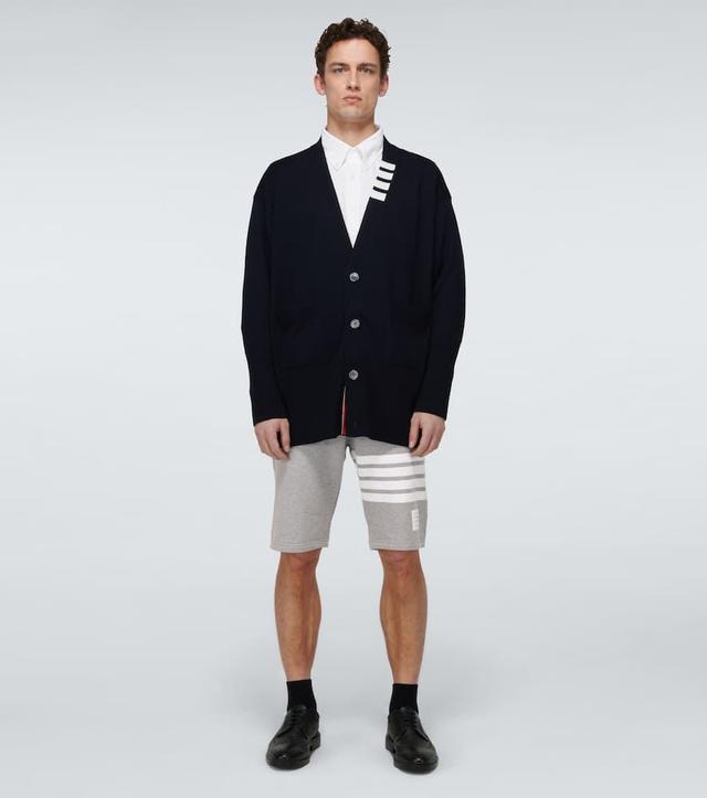 THOM BROWNE 4-bar Jersey Cotton Shorts In Grey Product Image