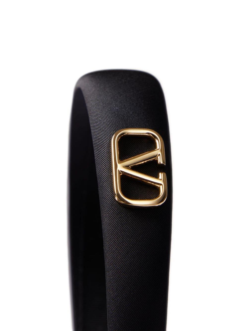 Vlogo Signature Silk Headband In Black Product Image