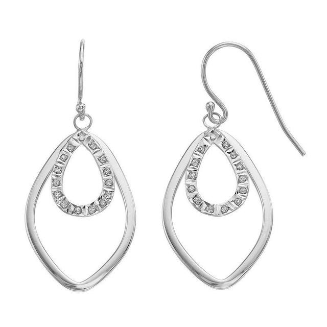 Diamond Mystique Sterling Silver Diamond Accent Marque-Shaped Teardrop Earrings, Womens Product Image