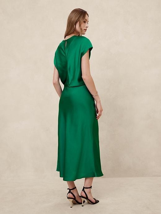 Satin Midi Slip Skirt Product Image