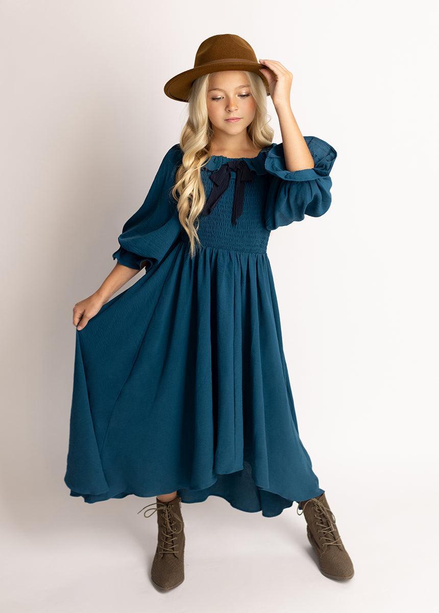 Odina Dress in Ocean Teal Product Image