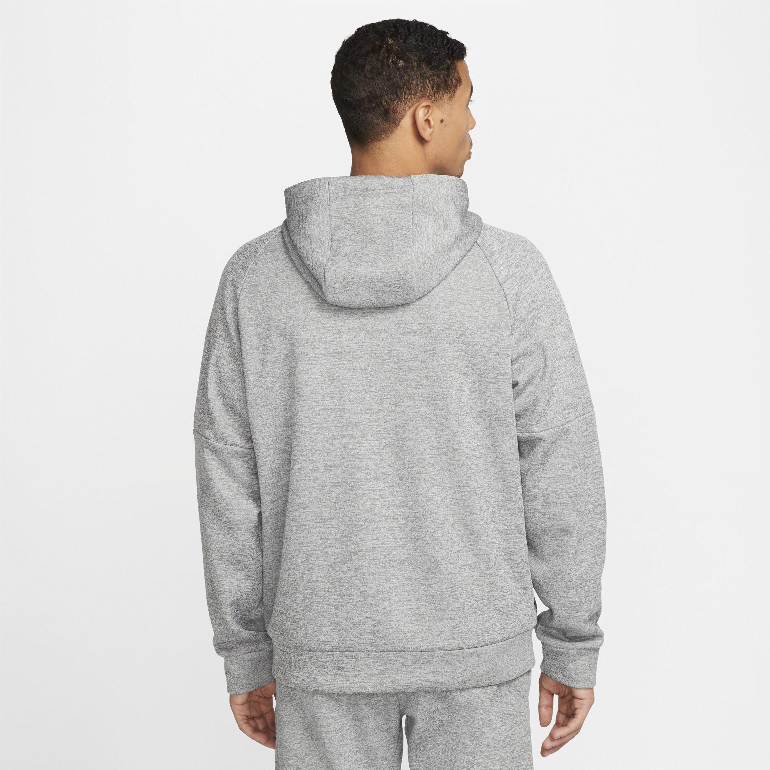 Nike Mens Nike Therma Fleece Full-Zip Hoodie - Mens Black/Particle Grey/Dark Grey Heather Product Image