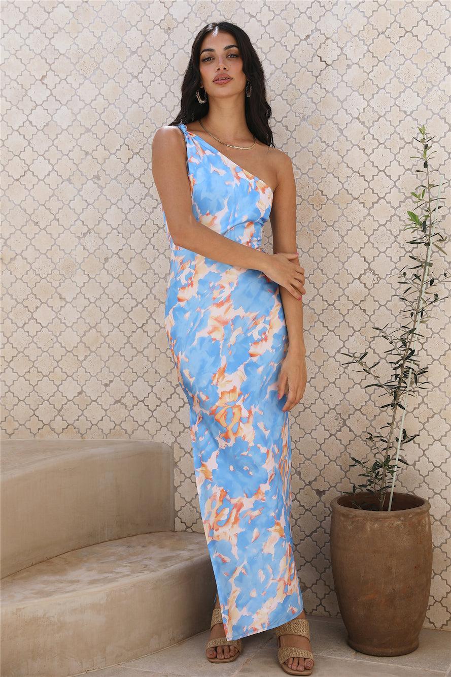 She Is Beauty Midi Dress Blue Product Image