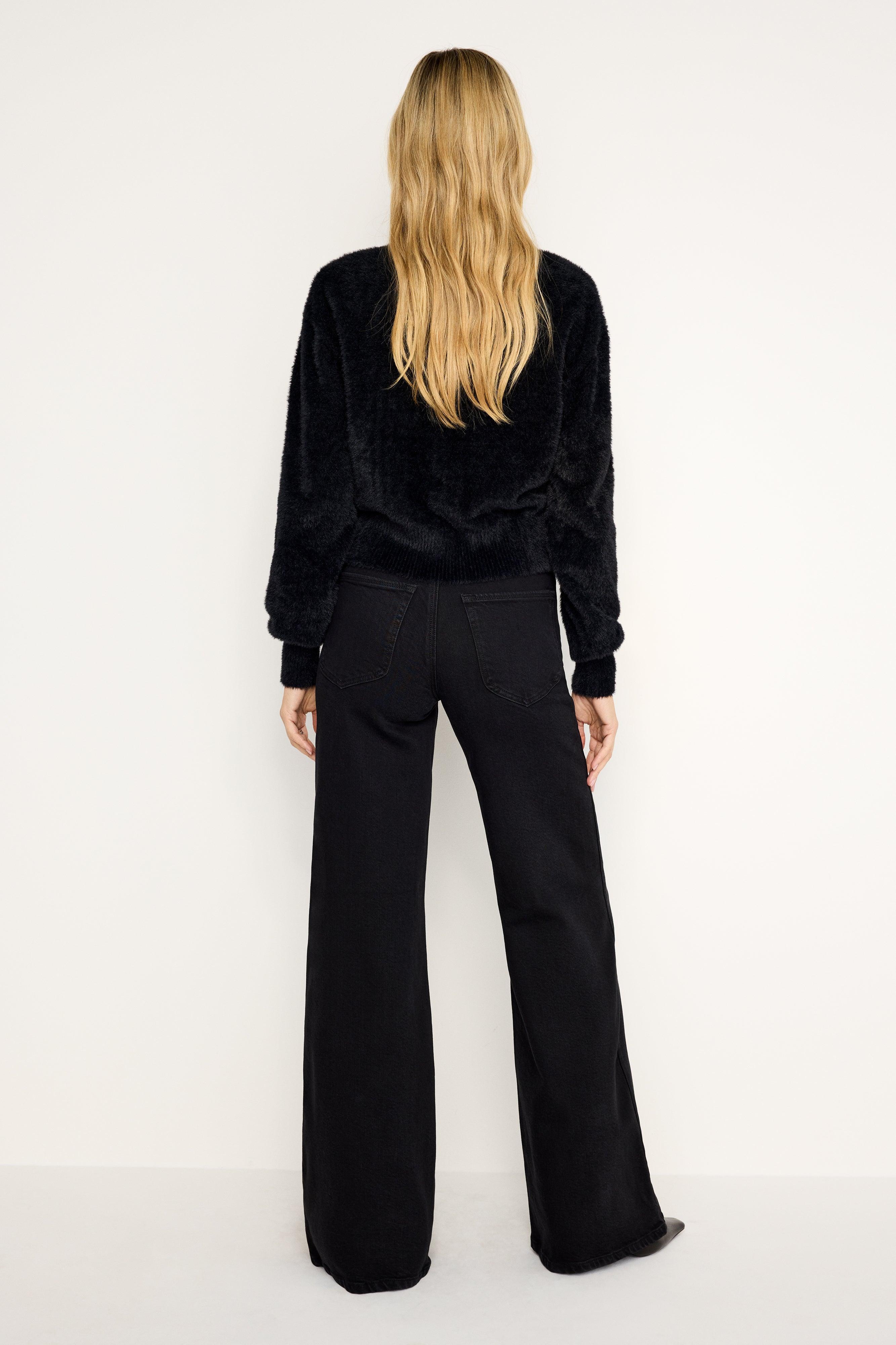 SOFT-TECH GOOD WAIST PALAZZO JEANS | BLACK344 Product Image