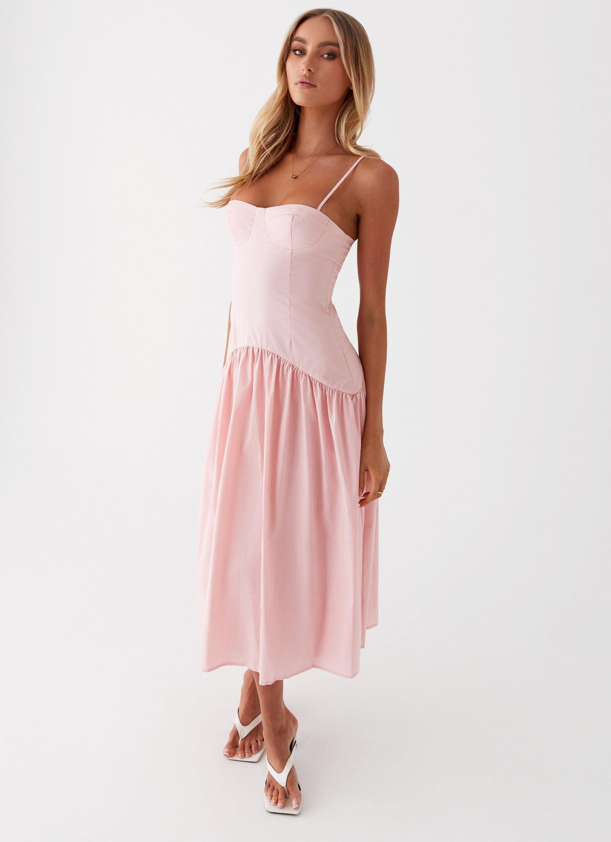 Yvette Corset Midi Dress - Pink Product Image