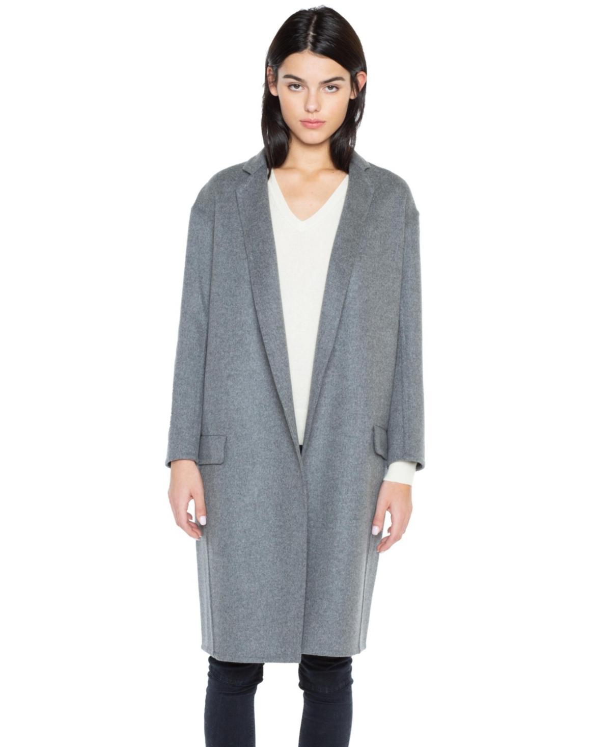 Jennie Liu Womens Cashmere Wool Double-faced Lapel Overcoat Product Image