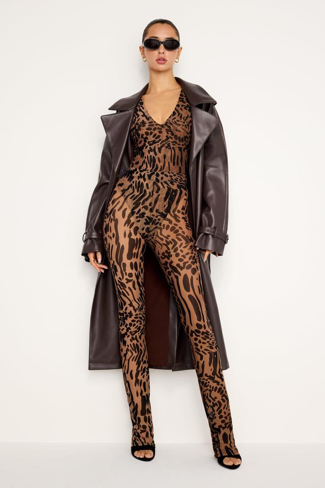 MESH MICRO BOOT PANTS | WARPED LEOPARD004 Product Image