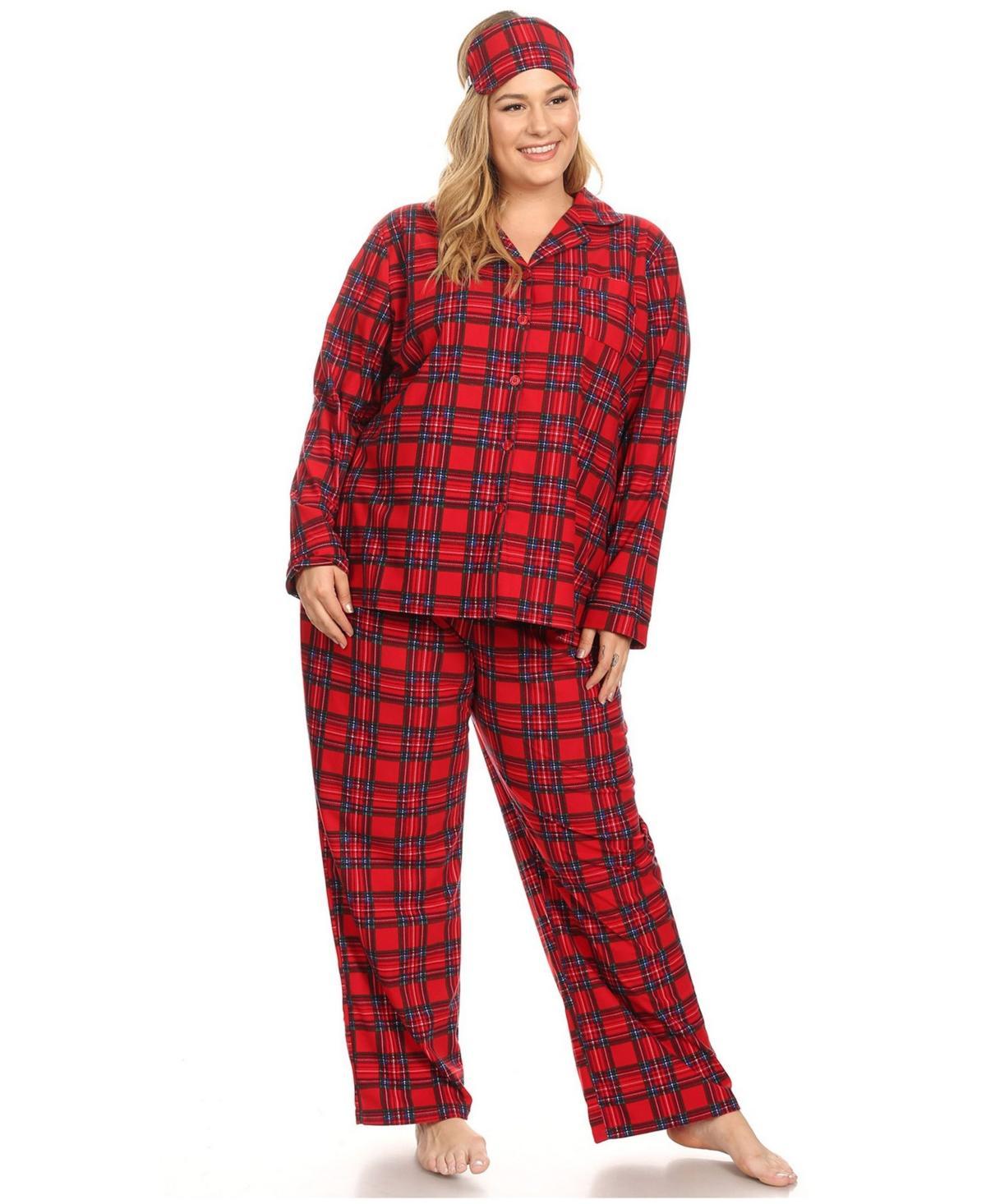 White Mark Plus Size 3-Piece Pajama Set Product Image