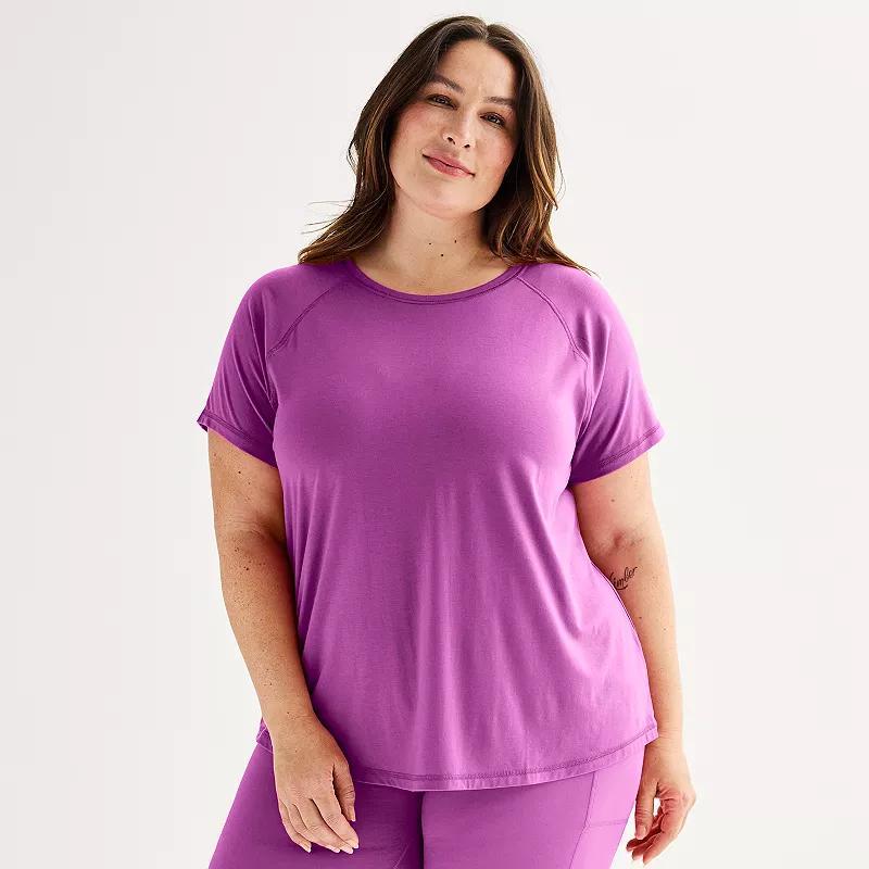 Plus Size Tek Gear Core Raglan Tee, Womens Pink Wedding Product Image