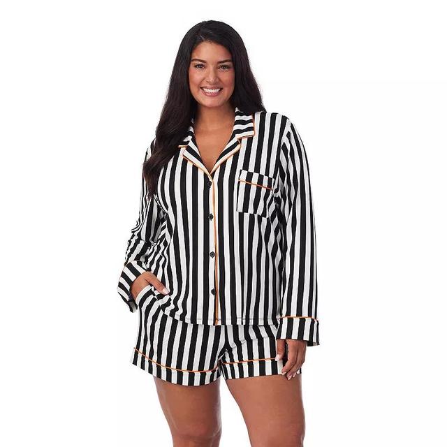 Plus Size Beauty Sleep Sally Halloween Long Sleeve Top & Shorts Pajama Set, Womens Product Image