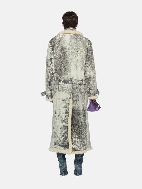 Milk and dark grey long coat Product Image