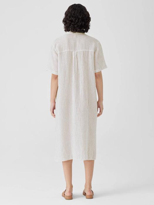 Puckered Organic Linen Shirtdress Product Image