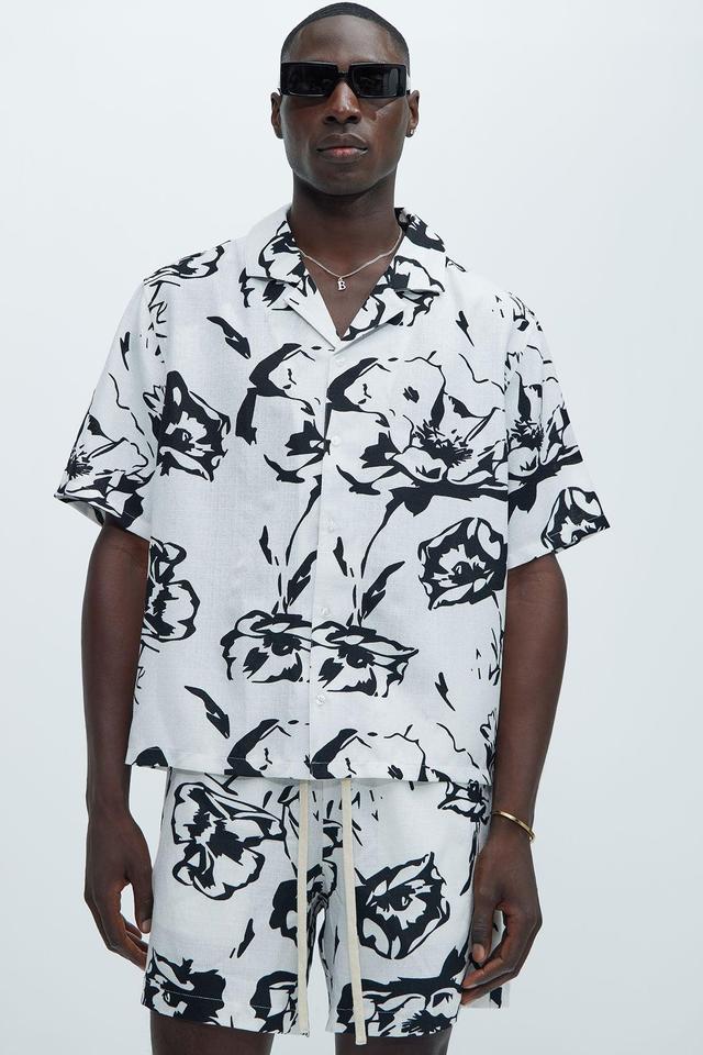 Jette Floral Shirt - Black/White Product Image