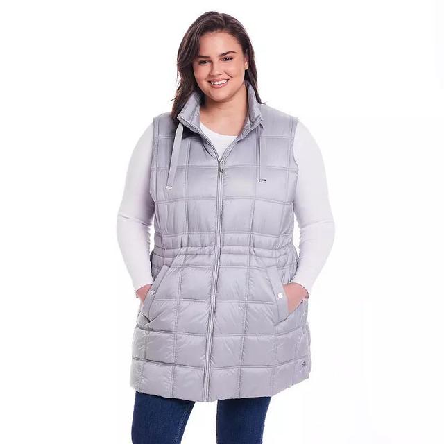 Plus Size Weathercast Box Quilted Longline Puffer, Womens Product Image