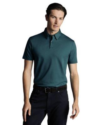 Men's Plain Short Sleeve Jersey Polo Product Image