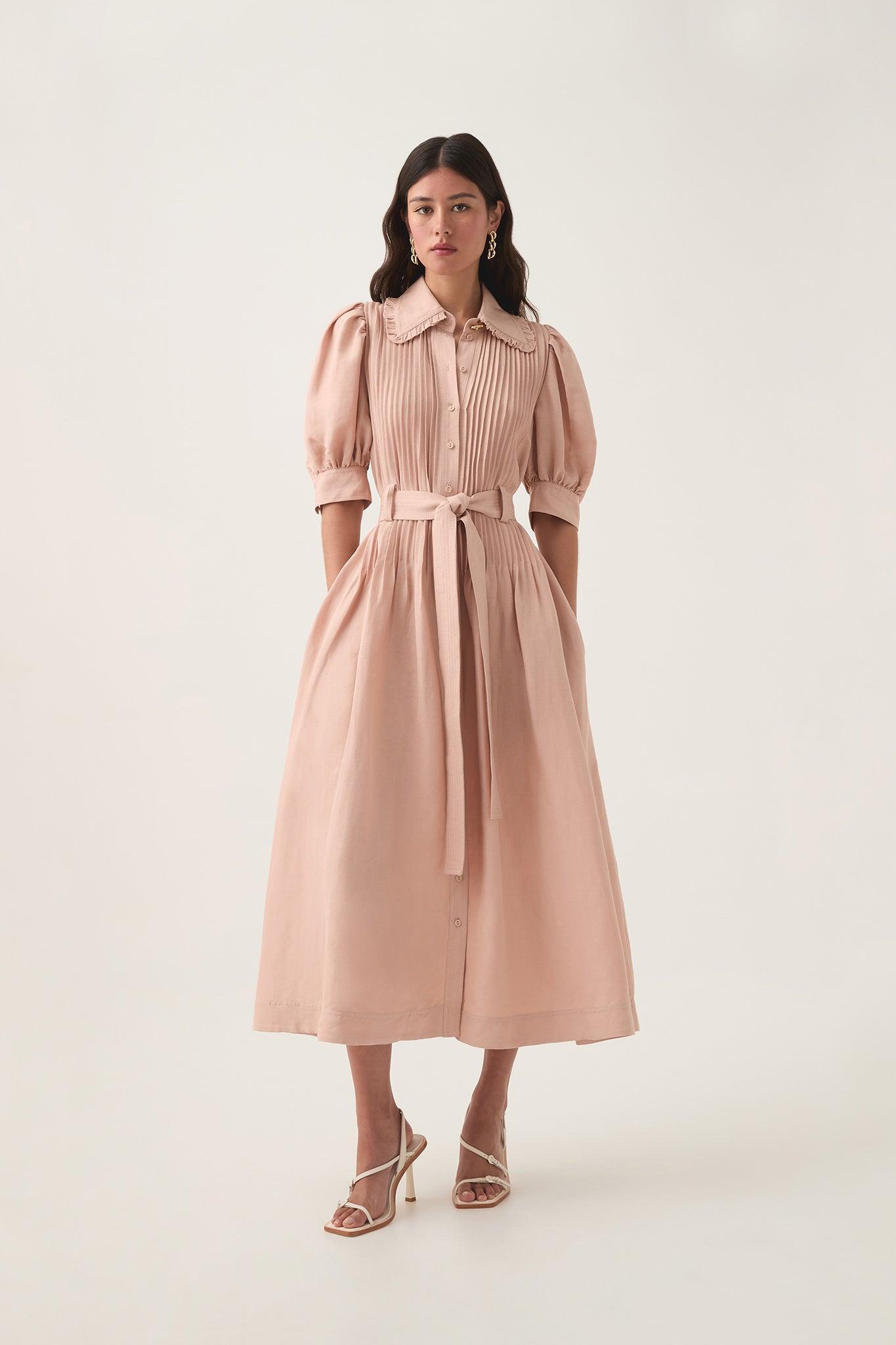 Madeleine Belted Midi Dress Product Image