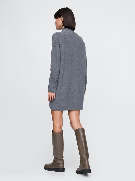 CashSoft Rib Turtleneck Mini Sweater Dress Product Image