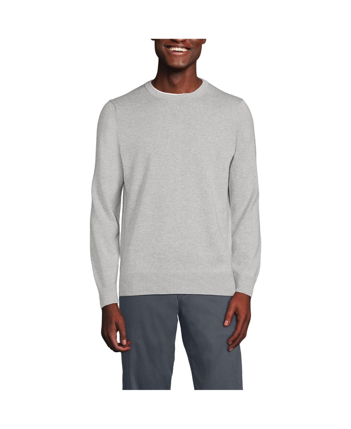 Lands End Mens Fine Gauge Cotton Crew Neck Sweater Product Image