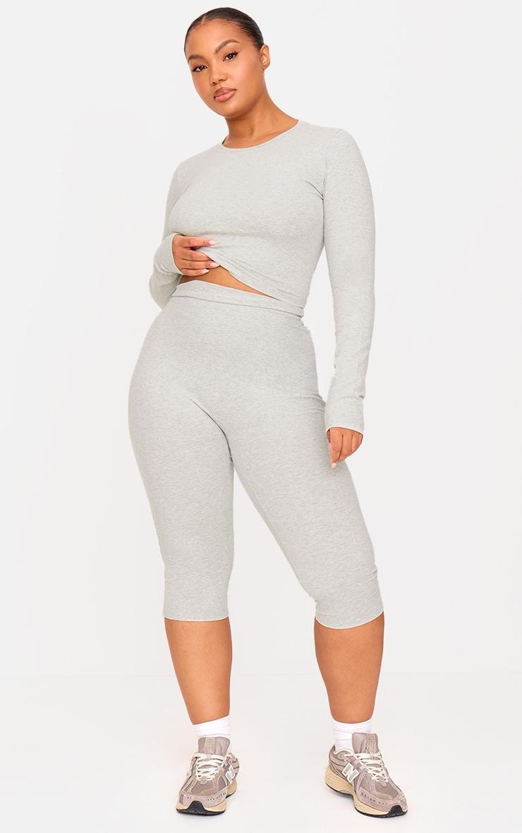 Ash Grey Sculpt Long Sleeve Crop Gym Top Product Image