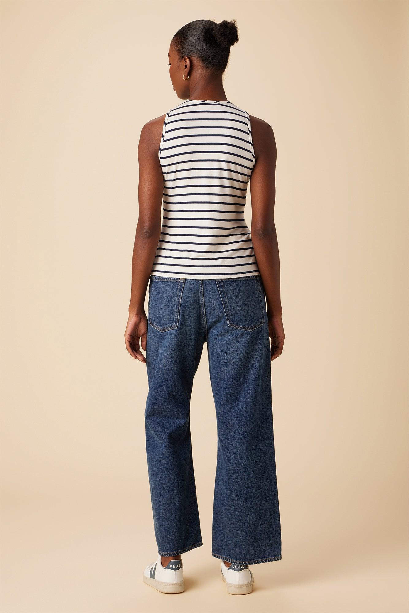 Jillian Modal Tank - Marine Stripe Product Image