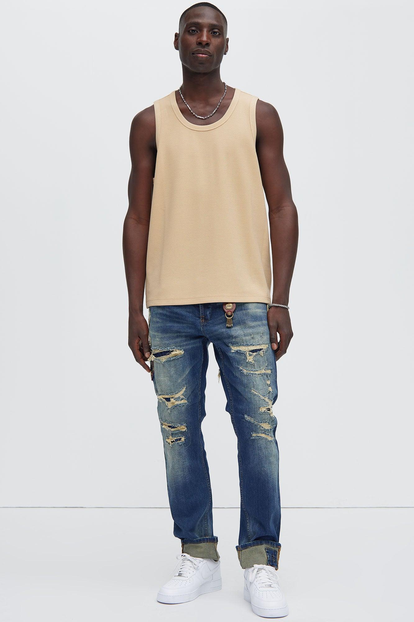 Hating On Me Distressed Skinny Jeans - Vintage Blue Wash Product Image