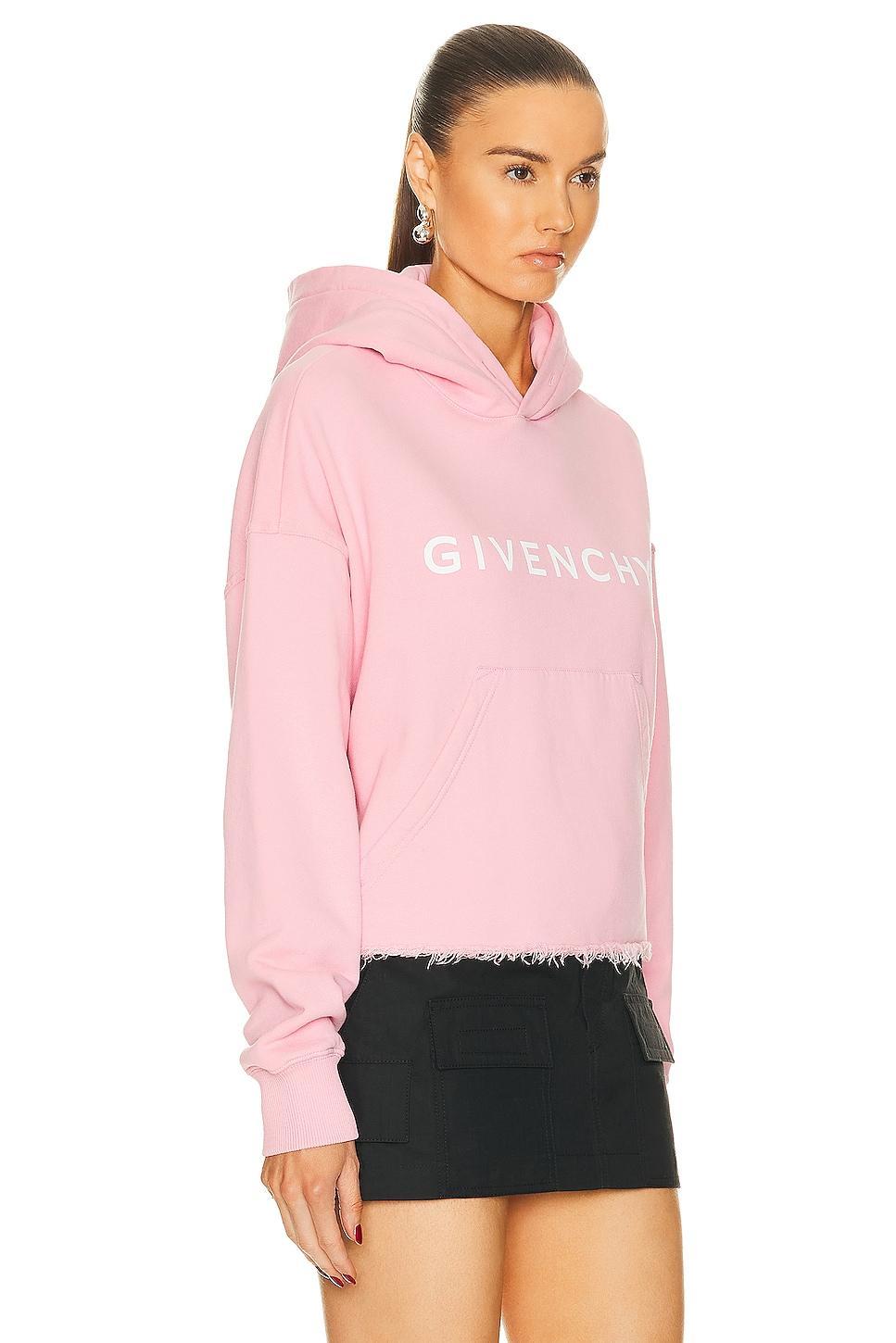 Givenchy Cropped Hoodie Sweatshirt in Rose Product Image