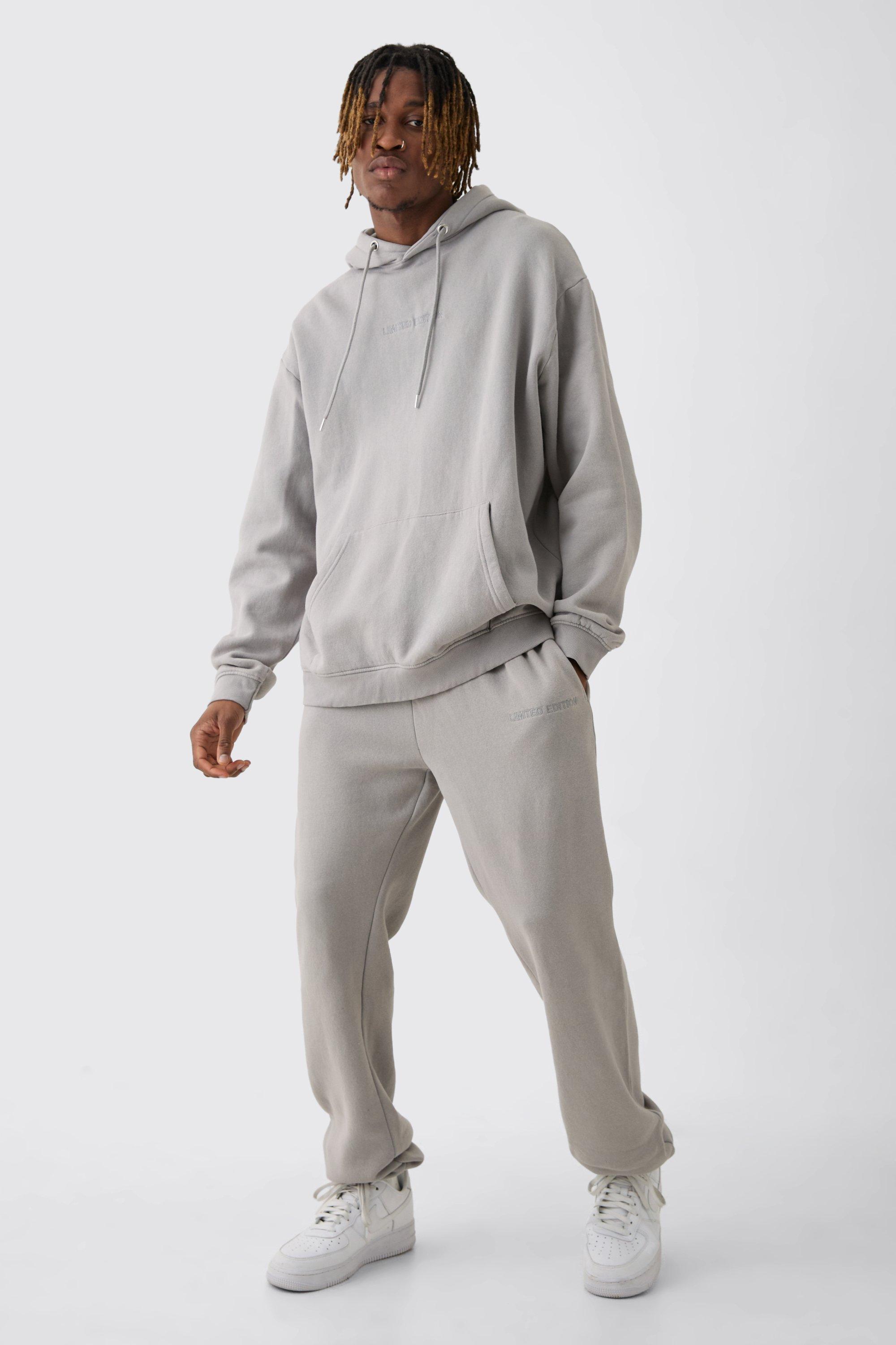 Tall Oversized Limited Laundered Wash Hooded Tracksuit | boohooMAN USA Product Image