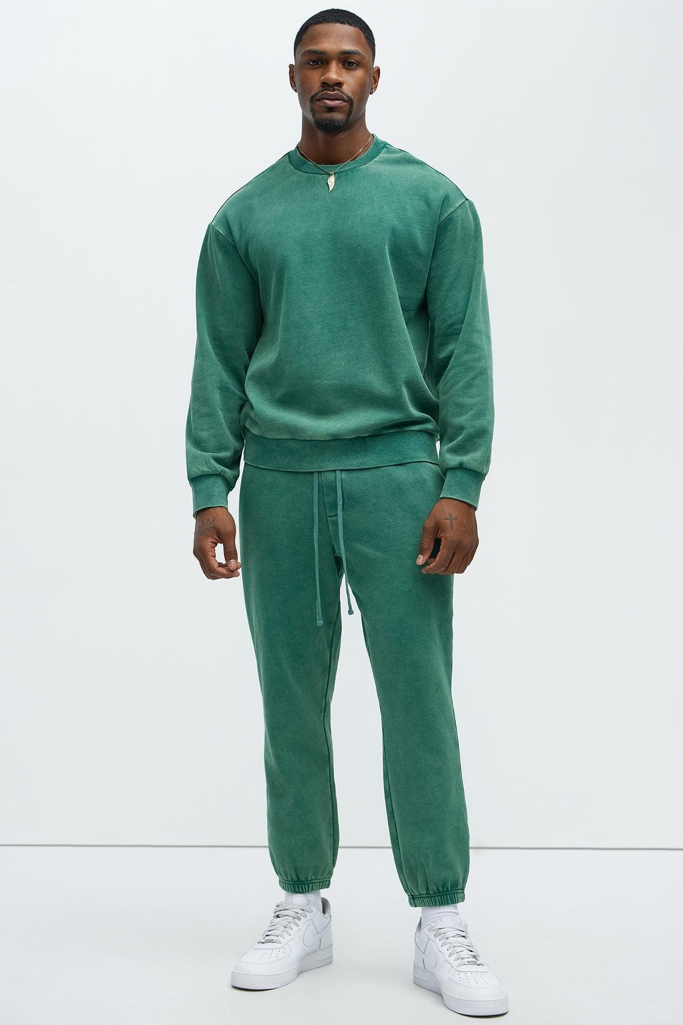 Tyson Heavy Wash Crewneck Sweatshirt - Green Product Image